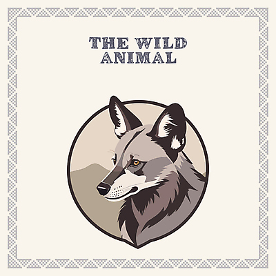 한마리 일러스트 사람없음 회색 개 테두리 노르딕 코요테 국내일러스트 AI파일 1 디자인 컬러 포유류 파일형식 벡터