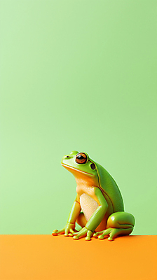JPG 편집이미지 한마리 개구리 양서류 사람없음 초록색 디지털합성 편집실사 AI포토 AI콘텐츠 동물 1 컬러 CG 파일형식
