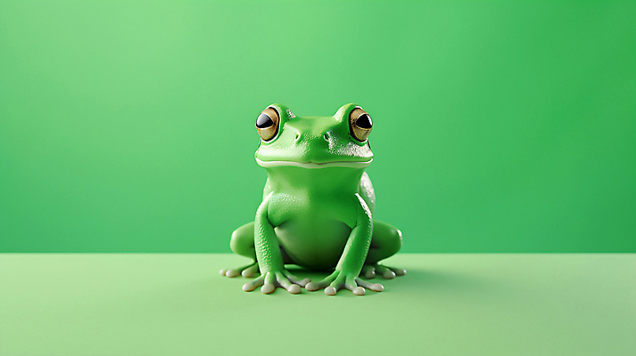 JPG 편집이미지 한마리 개구리 양서류 사람없음 초록색 디지털합성 편집실사 AI포토 AI콘텐츠 동물 1 컬러 CG 파일형식
