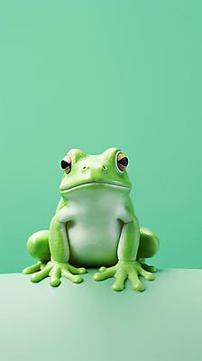 JPG 편집이미지 한마리 개구리 양서류 사람없음 초록색 디지털합성 편집실사 AI포토 AI콘텐츠 동물 1 컬러 CG 파일형식