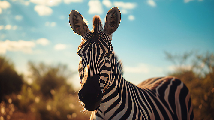 JPG 식물 동물 편집이미지 아프리카 자연 하늘 사람없음 얼룩말 편집실사 AI포토 AI콘텐츠 나라 말_동물 CG 생태계 파일형식