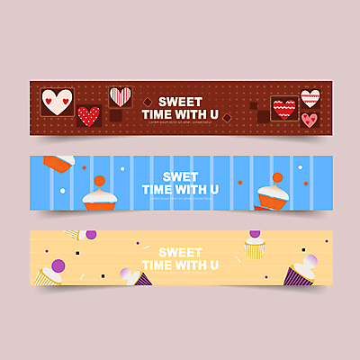 템플릿 배너 배너템플릿 기념일 가로배너 하늘색 백그라운드 디저트 사람없음 세트 갈색 노란색 초콜릿 현수막 하트 달콤 컵케이크 AI파일 모양 음식 컬러 이벤트 가로 파란색 케이크 맛 파일형식 벡터
