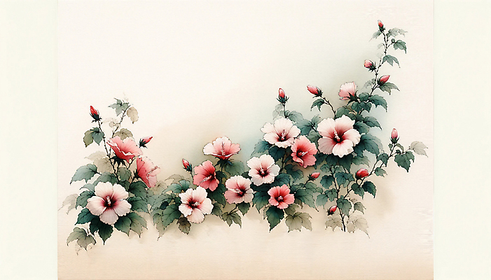 JPG 일러스트 수채화 사람없음 분위기 무궁화 나라꽃 국내일러스트 AI일러스트 AI콘텐츠 꽃 컨셉 파일형식