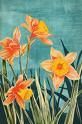 JPG 꽃 백그라운드 일러스트 자연 사람없음 파란색 풀잎 그림 국내일러스트 AI일러스트 AI콘텐츠 식물 컬러 잎 풀_식물 생태계 파일형식