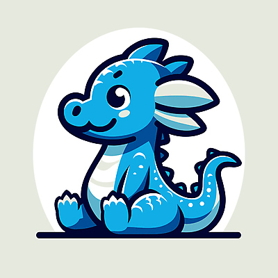 응시 일러스트 앉기 사람없음 파란색 용캐릭터 청룡 청룡캐릭터 일러캐릭터 AI파일 캐릭터 시선 컬러 모션 용 파일형식 벡터 사방신