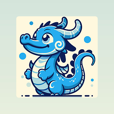 응시 일러스트 서기 사람없음 파란색 용캐릭터 청룡 청룡캐릭터 일러캐릭터 AI파일 캐릭터 시선 컬러 모션 용 파일형식 벡터 사방신