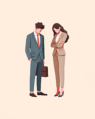 JPG 전신 여자 남자 서류가방 일러스트 스트레스 서기 정장 성인 두명 경제 구직 실패 좌절 실업 불안 고민 청년실업 고용 불합격 우울감 위기 성인만 청년취업 취업난 국내일러스트 AI일러스트 AI콘텐츠 옷 감정 컨셉 가방 비즈니스 모션 사람 사회이슈 채용 파일형식