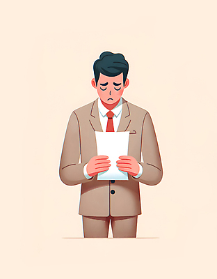 JPG 남자 일러스트 스트레스 한명 서기 들기 정장 상반신 성인 경제 구직 실패 좌절 실업 불안 고민 청년실업 고용 불합격 우울감 위기 합격통지서 성인남자한명만 청년취업 취업난 국내일러스트 AI일러스트 AI콘텐츠 1 옷 감정 컨셉 비즈니스 모션 사람 사회이슈 합격 채용 남자한명만 성인남자만 파일형식