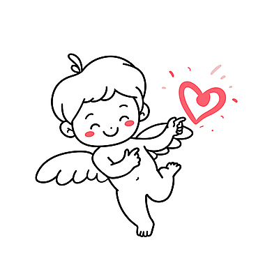 전신 캐릭터 남자 어린이 라인일러스트 일러스트 천사 한명 미소 소년 귀여움 하트 라인아트 큐피드 천사날개 소년한명만 일러캐릭터 AI파일 모양 1 선 컨셉 날개 표정 사람 남자한명만 소년만 파일형식 벡터