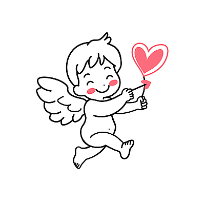 전신 캐릭터 남자 어린이 라인일러스트 일러스트 천사 한명 미소 소년 귀여움 하트 라인아트 큐피드 천사날개 소년한명만 일러캐릭터 AI파일 모양 1 선 컨셉 날개 표정 사람 남자한명만 소년만 파일형식 벡터