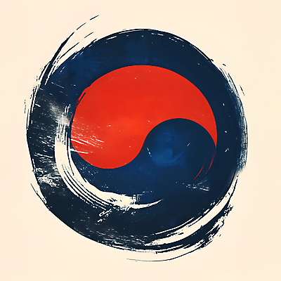 JPG 일러스트 붓터치 사람없음 빨간색 파란색 태극기 디지털합성 질감 태극 편집소스 국내일러스트 AI일러스트 AI콘텐츠 문양 컬러 국기 파일형식