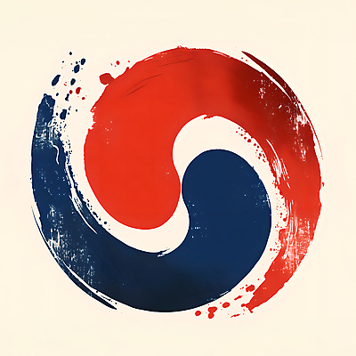 JPG 일러스트 붓터치 사람없음 빨간색 파란색 태극기 디지털합성 질감 태극 편집소스 국내일러스트 AI일러스트 AI콘텐츠 문양 컬러 국기 파일형식