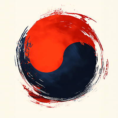 JPG 일러스트 붓터치 사람없음 빨간색 파란색 태극기 디지털합성 질감 태극 편집소스 국내일러스트 AI일러스트 AI콘텐츠 문양 컬러 국기 파일형식