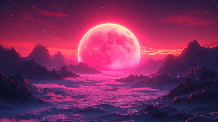 JPG 구름 편집이미지 백그라운드 하늘 산 사람없음 빨간색 판타지 일몰 행성 달 분위기 디지털합성 몽환 편집소스 이미지편집 편집실사 AI컴퓨터그래픽 AI콘텐츠 자연요소 컬러 컨셉 상상 우주 노을 CG 파일형식