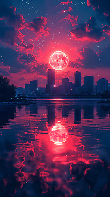 JPG 구름 편집이미지 백그라운드 하늘 사람없음 건물 빨간색 물 판타지 일몰 행성 달 분위기 디지털합성 몽환 편집소스 이미지편집 편집실사 AI컴퓨터그래픽 AI콘텐츠 자연요소 건축물 컬러 컨셉 상상 우주 노을 CG 파일형식