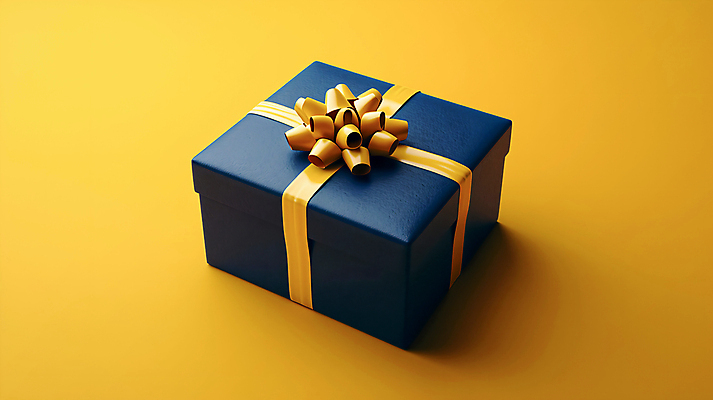 JPG 편집이미지 리본 선물 사람없음 선물상자 노란색 남색 오브젝트 편집실사 AI포토 AI콘텐츠 컬러 상자 CG 파일형식