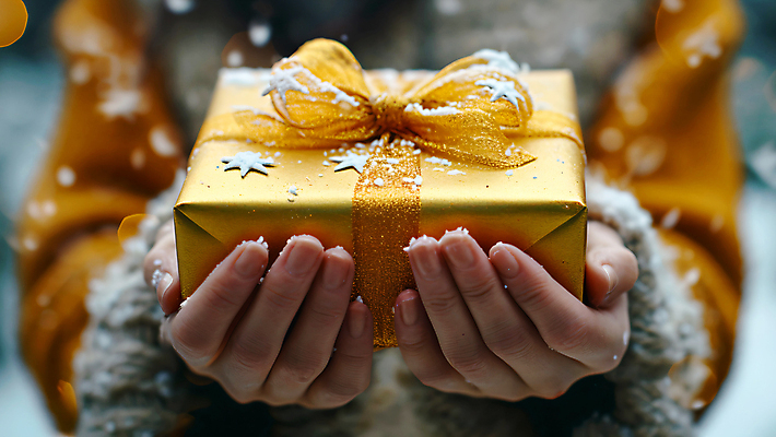 JPG 편집이미지 손 리본 눈꽃 선물 들기 신체부위 선물상자 노란색 눈 오브젝트 편집실사 AI인물포토 AI콘텐츠 자연요소 컬러 모션 날씨 눈_날씨 사람 상자 CG 파일형식 AI포토