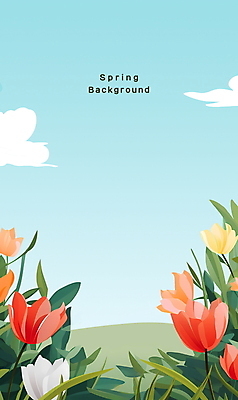 PSD 구름 꽃 백그라운드 일러스트 자연 하늘 풍경 사람없음 맑음 봄 봄배경 국내일러스트 자연요소 식물 계절 날씨 생태계 파일형식