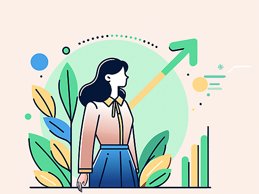 여자 화살표 일러스트 비즈니스 그래프 나뭇잎 한명 상반신 성인 초록색 성장 비즈니스우먼 상승 성인여자한명만 국내일러스트 AI파일 1 컬러 컨셉 잎 사람 직장인 여자한명만 성인여자만 파일형식 벡터