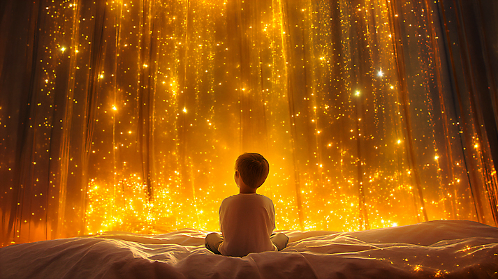 JPG 전신 편집이미지 남자 별 어린이 한명 앉기 소년 빛 반짝임 노란색 어둠 희망 침대 보케 소년한명만 이미지편집 편집실사 AI컴퓨터그래픽 AI콘텐츠 자연요소 1 감정 컬러 가구 모션 사람 CG 남자한명만 소년만 파일형식