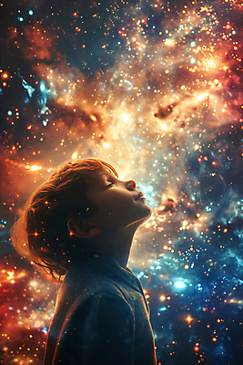 JPG 편집이미지 남자 별 어린이 한명 소년 상반신 빛 반짝임 눈감음 어둠 희망 올려보기 고개들기 보케 소년한명만 이미지편집 편집실사 AI컴퓨터그래픽 AI콘텐츠 자연요소 1 감정 모션 사람 CG 남자한명만 소년만 파일형식