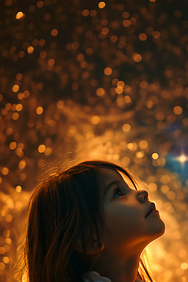 JPG 편집이미지 여자 별 어린이 한명 소녀 상반신 빛 반짝임 어둠 희망 올려보기 보케 소녀한명만 이미지편집 편집실사 AI컴퓨터그래픽 AI콘텐츠 자연요소 1 감정 모션 사람 CG 여자한명만 소녀만 파일형식