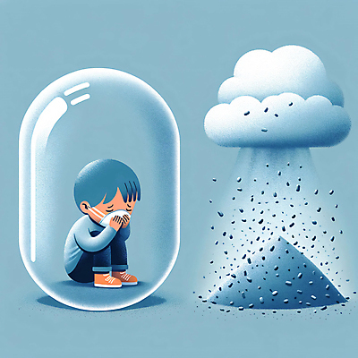 JPG 전신 구름 남자 어린이 일러스트 마스크 한명 소년 공해 파란색 보호 가루 디지털합성 웅크림 소년한명만 미세먼지 편집소스 국내일러스트 AI일러스트 AI콘텐츠 자연요소 1 컬러 컨셉 모션 사람 먼지 남자한명만 소년만 파일형식