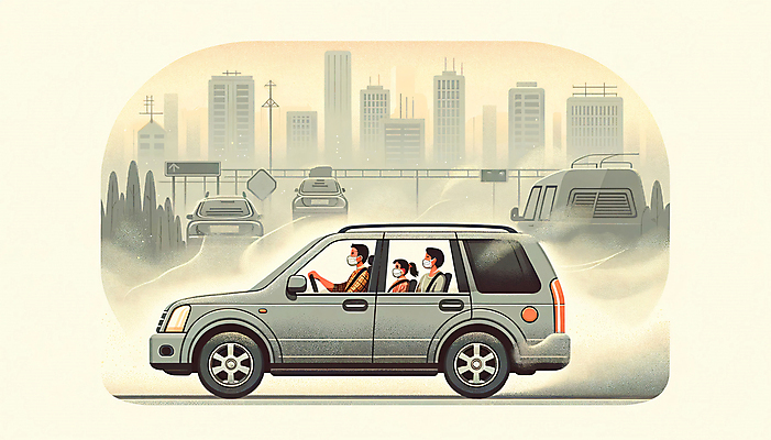 JPG 여자 남자 어린이 일러스트 가족 자동차 소녀 상반신 성인 공해 건물 세명 봄 운전 승차 디지털합성 매연 배기가스 미세먼지 편집소스 국내일러스트 AI일러스트 AI콘텐츠 건축물 계절 육상교통 관계 모션 사람 환경오염 먼지 파일형식