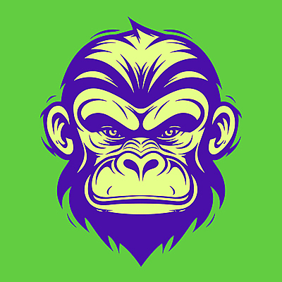 한마리 얼굴 일러스트 사람없음 원숭이 심볼 국내일러스트 AI파일 1 포유류 신체부위 파일형식 벡터