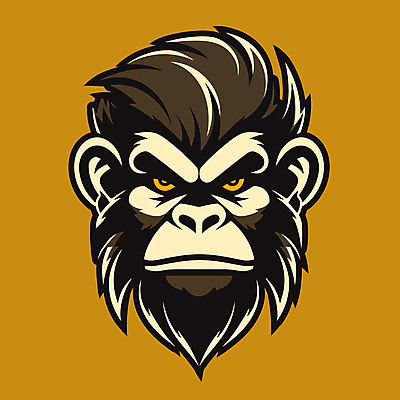 한마리 얼굴 일러스트 사람없음 원숭이 심볼 국내일러스트 AI파일 1 포유류 신체부위 파일형식 벡터