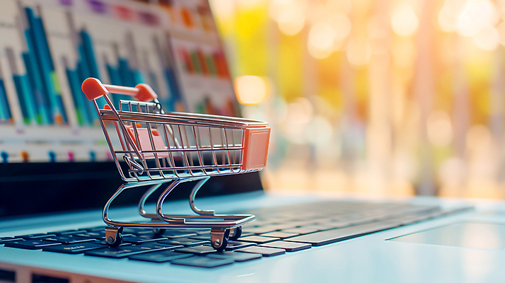 JPG 편집이미지 그래프 사람없음 노트북 쇼핑카 시세 오브젝트 고금리 편집실사 AI컴퓨터그래픽 AI콘텐츠 금융 전자제품 쇼핑 카트 CG 금리 파일형식