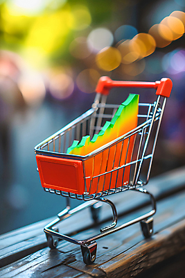 JPG 편집이미지 그래프 사람없음 쇼핑카 시세 오브젝트 고금리 편집실사 AI컴퓨터그래픽 AI콘텐츠 금융 쇼핑 카트 CG 금리 파일형식