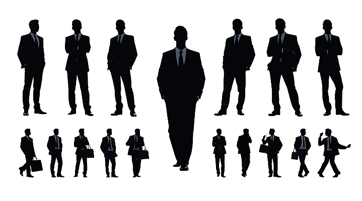 전신 남자 실루엣 서류가방 일러스트 비즈니스 서기 정장 여러명 성인 팔짱 검은색 춤 직장인 비즈니스맨 주머니손 성인남자만 국내일러스트 AI파일 직업 옷 컬러 다수 가방 모션 문화예술 촬영기법 사람 남자만 성인만 파일형식 벡터
