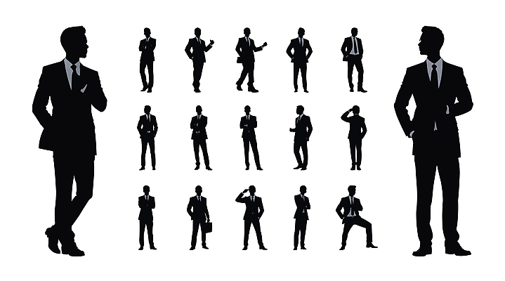 전신 남자 실루엣 서류가방 일러스트 비즈니스 서기 정장 여러명 성인 검은색 직장인 비즈니스맨 주머니손 성인남자만 국내일러스트 AI파일 직업 옷 컬러 다수 가방 모션 촬영기법 사람 남자만 성인만 파일형식 벡터