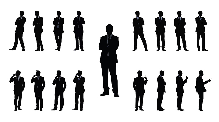전신 남자 실루엣 일러스트 비즈니스 서기 정장 여러명 성인 팔짱 검은색 가리킴 직장인 비즈니스맨 성인남자만 국내일러스트 AI파일 직업 옷 컬러 다수 모션 촬영기법 사람 손짓 남자만 성인만 파일형식 벡터