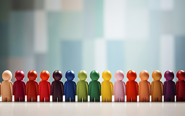 JPG 편집이미지 회사 사람모양 사람없음 컬러풀 미니어처 디지털합성 오브젝트 일렬 마케팅 편집실사 AI포토 AI콘텐츠 모양 컬러 비즈니스 모형 CG 파일형식