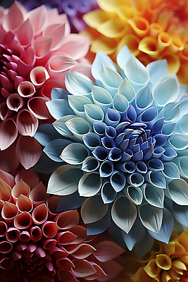 JPG 편집이미지 꽃잎 꽃 근접촬영 사람없음 컬러풀 화려 디지털합성 편집실사 AI포토 AI콘텐츠 식물 뷰포인트 컬러 컨셉 CG 파일형식