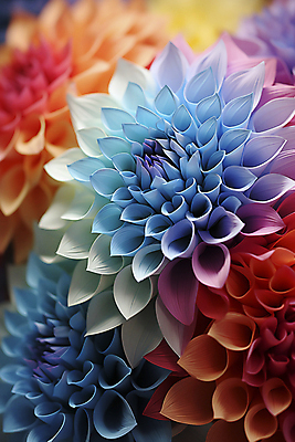 JPG 편집이미지 꽃잎 꽃 근접촬영 사람없음 컬러풀 화려 디지털합성 편집실사 AI포토 AI콘텐츠 식물 뷰포인트 컬러 컨셉 CG 파일형식