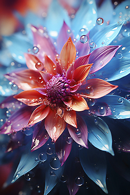 JPG 편집이미지 꽃잎 꽃 근접촬영 사람없음 컬러풀 화려 디지털합성 편집실사 AI포토 AI콘텐츠 식물 뷰포인트 컬러 컨셉 CG 파일형식