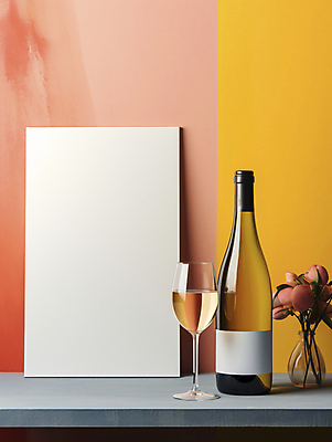 JPG 편집이미지 와인잔 탁자 주류 사람없음 와인 알코올 와인병 목업 카피스페이스 편집실사 AI포토 AI콘텐츠 음료 가구 술잔 병_용기 공백 CG 파일형식