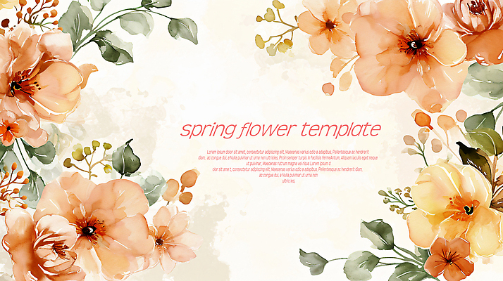 PSD 템플릿 편집 디자인 꽃 잎 자연 수채화 프레임 사람없음 봄 번짐 카피스페이스 이미지템플릿 식물 계절 공백 생태계 파일형식 효과