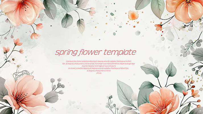 PSD 템플릿 편집 디자인 꽃 잎 자연 수채화 프레임 사람없음 봄 번짐 카피스페이스 이미지템플릿 식물 계절 공백 생태계 파일형식 효과