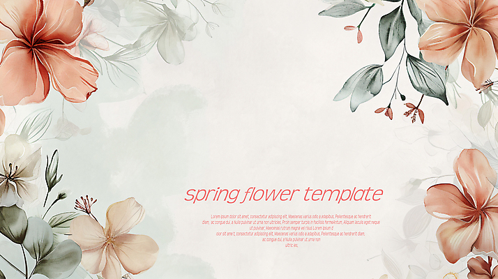 PSD 템플릿 편집 디자인 꽃 잎 자연 수채화 프레임 사람없음 봄 번짐 카피스페이스 이미지템플릿 식물 계절 공백 생태계 파일형식 효과