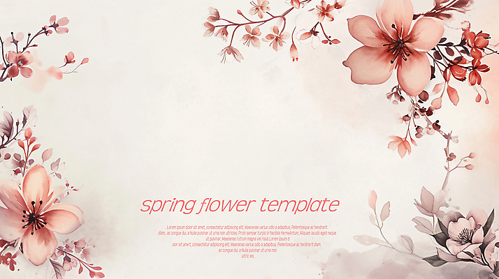 PSD 템플릿 편집 디자인 꽃 잎 자연 수채화 프레임 사람없음 봄 번짐 카피스페이스 이미지템플릿 식물 계절 공백 생태계 파일형식 효과