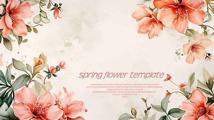 PSD 템플릿 편집 디자인 꽃 잎 자연 수채화 프레임 사람없음 봄 번짐 카피스페이스 이미지템플릿 식물 계절 공백 생태계 파일형식 효과