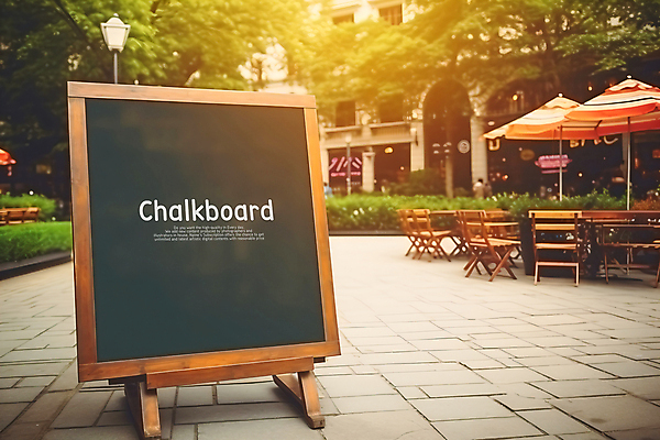 PSD 편집이미지 거리 사람없음 야외 칠판 카페 메뉴 메뉴판 입간판 목업 카피스페이스 이미지편집 간판 상점 공백 파일형식