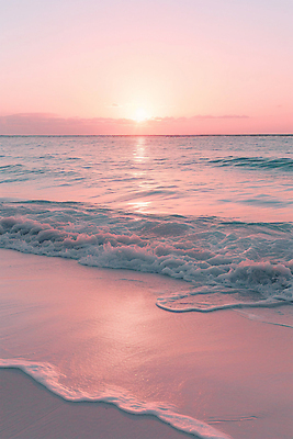 JPG 구름 편집이미지 분홍색 하늘 풍경 해변 사람없음 태양 분위기 휴양지 편집실사 AI포토 AI콘텐츠 자연요소 바다 컬러 컨셉 장소 CG 파일형식