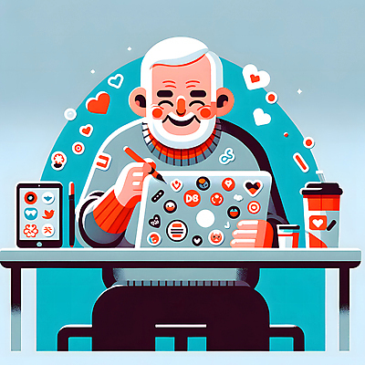 JPG 할아버지 노년 남자 행복 스티커 일러스트 한명 미소 상반신 취미 실버라이프 스마트폰 펜 하트 실버 책상 테이크아웃컵 노인남자한명만 다꾸 국내일러스트 AI일러스트 AI콘텐츠 모양 1 라이프스타일 감정 가구 표정 사람 성인 컵 핸드폰 스마트기기 필기구 신조어 약어 남자한명만 노인남자만 파일형식