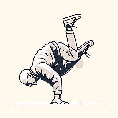 JPG 전신 할아버지 노년 남자 일러스트 한명 취미 실버라이프 실버 비보이 노인남자한명만 버티다 국내일러스트 AI일러스트 AI콘텐츠 1 라이프스타일 모션 사람 성인 춤 남자한명만 노인남자만 파일형식