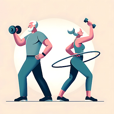 JPG 전신 여자 할아버지 노년 남자 할머니 허리손 일러스트 건강 들기 취미 두명 실버라이프 운동복 헬스 아령 실버 훌라후프 노인만 홈트레이닝 국내일러스트 AI일러스트 AI콘텐츠 라이프스타일 옷 포즈 모션 사람 성인 운동 성인만 파일형식